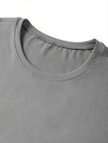 1PCSMen's Summer Casual Slogan Print Short Sleeve T-Shirt-Premium Cotton Graphic Printed Round Neck T-Shirts-365T - 淺灰色 - 查看 5