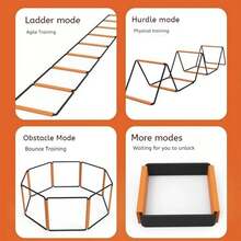 Adjustable Speed Ladder Professional Agility Trainer Portable Coordination Equipment For Soccer Basketball Training - 8 Grids - View 4