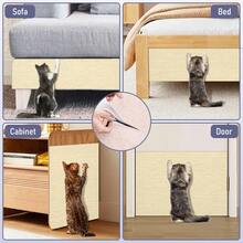 ‌Extra Large Cat Scratch Protector 15.7"X78.7" - Self-Adhesive Furniture Guard For Sofa, Carpet & Leather - Trimmable DIY Pet Protection Mat For Couches, Chairs & Cat Trees (Khaki) - 深灰色 - 查看 5