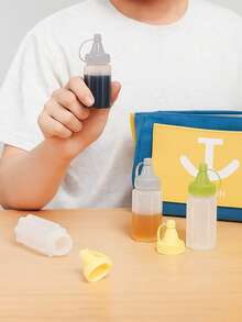 4/8/16个迷你酱料瓶，塑料挤压式调味瓶，番茄沙拉蜂蜜挤压瓶，调味品分配瓶，适用于午餐、烧烤、露营等场合的调味挤压瓶 - 彩色 - 查看 8