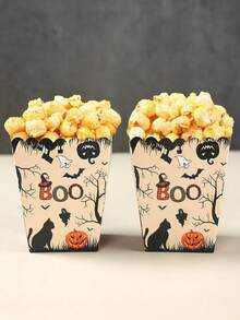 10 Pcs Halloween Popcorn Boxes,Black Cat Witch Designs Trick Or Treating Snack Candy Box,Halloween Decorations,Halloween Treat Cookie Container,Paper Food Box,Gift Packaging Box For Halloween Trick Or Treat Event,Home Decor,Kitchen Decor,Happy Halloween Party Decor,Halloween Party Supplies,Tableware Decoration
