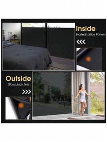 1 Roll Of 100% Blackout Frosted Glass Window Film, Glass Sticker Insulation Film, Sunscreen Privacy Protection Film, UV Blocking Sunshade Film, Home Use Anti-Peeping Modern Holographic Window Stickers, Suitable For Indoor Family Office Kitchen Decoration, Enhancing Privacy And Comfort, Home Decor - Multicolor - View 5