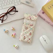Cartoon Pattern Glasses Storage Bag Anti Pressure Sunglasses Case With Button Portable Glasses Protective Cover