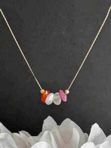 1 件天然石吊坠巨蟹座十二星座项链链项链 - 金色 - 查看 2