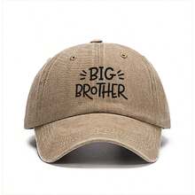 Vintage Washed Baseball Cap - Printed With "Big Brother" | Adjustable Casual Hat, Suitable For Family And Streetwear - A - View 6