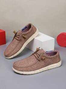 Mocassini casual da uomo in lino traspirante slip-on, scarpe da barca leggere e comode, versatili