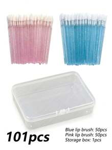 100/50 Piece Disposable Lipstick Brush Set - Lipstick And Lip Gloss Applicator Makeup Tool Set. Can Be Used For Applying Lipstick, Cleaning Mascara, And As A Lip Makeup Brush. Perfect For Christmas, Valentine's Day, And Back-To-School Seasons. - Multicolor - View 12