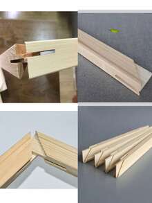 1 pièce de cadre photo en bois assemblé par mortaise et tenon de couleur bois naturel / Cadre photo en bois fait main DIY / Cadre photo en bois de tailles multiples / Cadre photo en bois de grande taille - Multicolore - Voir 7