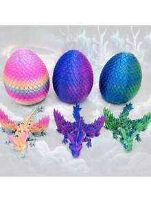 1 szt. 2025 Nowy, drukowany w 3D, świecący w ciemności kryształowy smok ze skrzydłami, realistyczne ruchome stawy, dekoracja biurka w stylu gradientu, zabawka dla chłopców, wykwintny prezent urodzinowy, upominek na imprezę świąteczną