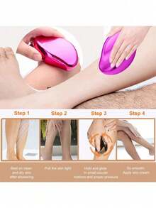 1pc Crystal Leg Hair Remover, Unisex, Reusable, Painless Exfoliating & Hair Removal Tool, Magical Leg Hair Cooler, Also Suitable For Back, Arms And Legs - Multicolor - View 5