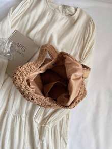 Women Tote Bags - 卡其色 2 - 查看 3