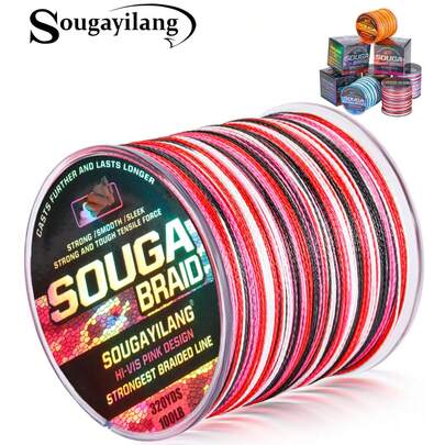 SOUGAYILANG 4 Strands PE Braided Fishing Line - 300m Multicolor Camouflage | Main Line For Surf, Sea Fishing, Great Gift Idea: Perfect For Anglers On Occasions Like Father's Day, Christmas, Or Birthdays