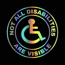 1pc Not All Disabilities Are Visible Car Stickers Car Doors And Windows Decoration Car Accessories Vinyl Decal - Multicolor - View 7
