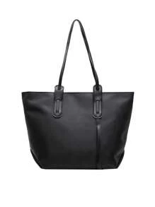 1pc Customized Tote Bag, Customizable Printed Name/Text, Multiple Colors Available (Black/Khaki/Pink), Minimalist/Fashionable/Elegant Style, Suitable For Travel/Vacation, Birthday, Anniversary, Valentine's Day, Wedding, Unique Gift For Boyfriend/Girlfriend/Family/Spouse, Christmas Gift - Multicolor - View 12