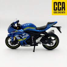 C C A 1:12 Suzuki GSX R1000 Negro/Azul, Kawasaki R, Juguete modelo de motocicleta de aleación, puede mantenerse en pie, el volante gira, las ruedas traseras tienen suspensión realista, juguete coleccionable de exhibición de motocicleta (sin base) - Negro - Ver 6