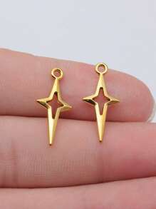 40 件 23x10 毫米（0.91x0.39 英寸）镂空星形吊坠 闪亮星形吊坠 女士 DIY 珠宝制作 - 鏤空星星 - 查看 10