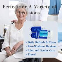 Matern'ella Fragrance-Free Extra Large Bathing Wipes For Sensitive Skin | 8 Packs (640 Wipes Total) | Ultra-Thick & Rinse-Free For Incontinence & Personal Hygiene Care​ - 藍色 - 查看 7