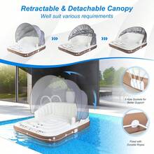 Canopy Inflatable Pool Float Lounge Swimming Raft - square - View 8