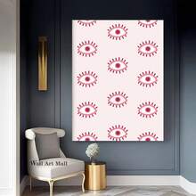 Framed HAUS AND HUES Eye Wall Decor - Pink Evil Eyes Art Print, Pink Poster For Room Aesthetic,  Wall Art,  Dorm Pososter For College Girls,These Decorations Are Suitable For Use In Parties In Living Rooms, Bedrooms And Other Places. They Are Ideal Gifts And Decorations For Various Holidays Such As Halloween And Easter. - 框架 - 查看 2