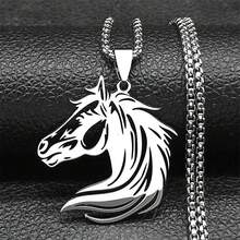 Minimalistischer Cut Out Pferdekopf Halskette, Edelstahl in Gold, Silber, Schwarz, Unisex, Geschenk für Pferdeenthusiasten - Halskette - Übersicht 9