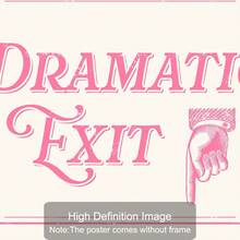 1pc Unframed Dramatic Exit Above Door Sign Poster Horizontal Vintage Wall Art Canvas Print Minimalist Girly Room Doorway Entryway Decor Quirky Goodbye Painting For Apartment,Dorm,Living Room,Modern Home Decoration