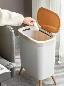 1 件家用垃圾桶，带拉出式设计，时尚便携，适用于客厅、厨房和浴室，大尺寸带盖，防臭，高品质触感，完美的家居礼物、万圣节礼物、厨房礼物