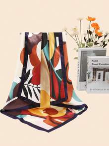 4PCS Satin Large Square Head Scarves - 35inch Silk Like Neck Scarf Hair Sleeping Wraps Satin Silk Scarfs For Women - 彩色 - 查看 4