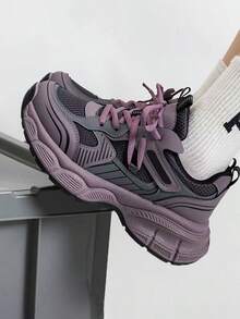 Zapatillas de mujer, zapatillas de running para mujer, zapatillas de moda, cómodas y transpirables, zapatillas de plataforma, resistentes al desgaste, antideslizantes - Morado - Ver 3