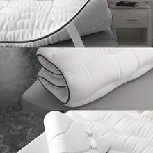 Soft, Breathable And Comfortable Mattress Topper With Ribbed Quilting And Non-Slip Straps On The Corners - White - View 2