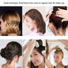 60/120/150/200 件 U 型发夹，适合女孩女士浓密头发造型的发夹，发髻延长器，发髻制作器，发髻发片，发夹 - 黑色 - 查看 12