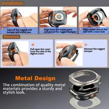 1 pièce Étui robuste compatible avec Samsung Galaxy Watch Ultra (2025/2024) 47mm avec couvercle arrière, pare-chocs en métal ultra fin et coque de protection antichoc pour Galaxy Watch 7/8 Ultra - Multicolore - Voir 7