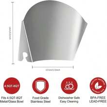 Stainless Steel Pouring Chute Attachment For KitchenAid Stand Mixers - Dishwasher Fits Tilt-Head & Bowl-Lift, Essential Baking Tool For Mess-Free Efficient Pouring - 銀色 - 查看 8