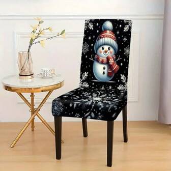 1/4/6/8 Set, Christmas Themed Chair Cover, Detachable, Washable, Suitable For Home, Kitchen, Chair Decoration, Durable Chair Cover, Suitable For Restaurant, Home, Banquet Hall, And Holiday Party Decoration, And Can Also Be Given As A Gift.