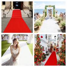 1pc Wedding White/Red Carpet, Disposable Marriage Red Carpet For Stage, Commercial Use, Shop Entrance, Aisle, Holiday, Birthday Party Decoration - Multicolor - View 3