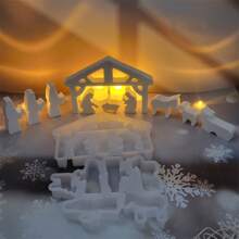 2pcs Nativity Scene Silicone Mold, Stable Christmas Silicone Mold For Candles, Crafts, Home Decor, Reusable Epoxy Resin Casting Mold