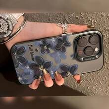 Laser Blooming Purple Flower Print Phone Case,Suitable For IPhone17/IPhone17 Air/IPhone17 Pro/IPhone17 Pro Max/16 Pro Max/15 Pro Max/14 Pro Max/13 Pro Max/12 Pro Max/11 Pro Max , Compatible With Samsung Galaxy Series A54/A53 - 透黑 - 查看 4