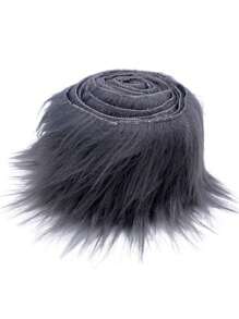 Tira de tela de piel de felpa artificial - Pelo rizado recortado previamente para barbas de gnomos, disfraces de cosplay y decoraciones, para decorar el dobladillo de faldas, material de ribete de piel artificial