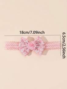 3 Stücke süße rosa Stirnbänder für Babys, niedliche Mesh-Rosenblumen-Haarspangen für Kleinkind Säuglinge, Neugeborene, elastische Nylon-Haarbänder, weich und dehnbar, Neugeborenen-Fotorequisiten, Baby-Shower-Party-Kopfschmuck, Baby-Haraccessoires