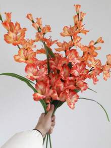 1pc New Calla Lily Artificial Flower, Vintage Silk Flower Decor For Dining Table, Living Room, Indoor - Multicolor - View 1