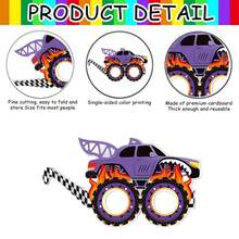 8pcs Off-Road Racing Theme Paper Photo Glasses, Monster Truck Pattern Face Decoration, Birthday Party Photo Props, Car Show Themed Decorations, Styling Decorations, Add Party Atmosphere Supplies