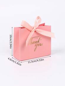 10 chiếc, Túi quà cảm ơn nhỏ 4,5x1,8x3,9 inch, Túi quà mini có nơ, Túi quà giấy họa tiết màu hồng, Thích hợp, Túi quà giấy nhỏ in lá vàng, Túi kẹo mini, Túi quà giấy nhỏ in lá vàng, Túi kẹo mini cho sinh nhật, Quà tặng Ngày của Mẹ, Quà tặng, Tiệc cô dâu, Đồ dùng cho tiệc tốt nghiệp - Hồng - Xem 2