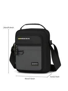 1pc New Vertical Nylon Material Multi-Layer Zipper Closure Adjustable Shoulder Strap Casual Daily Business Men Messenger Bag, Suitable For Commuting, Work, Business Meetings Canvas Tote Bag - Multicolor - View 12