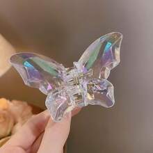 Large Transparent Butterfly Hair Claw For Women Acrylic Accessories The Sweet Hairpins Crab Simple Chic Clip - 透明的 - 查看 1