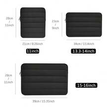 原装蓬松 iPad 保护套 9-11 英寸平板电脑，笔记本电脑保护套，女士，13.3-14 英寸闪亮笔记本电脑保护套，兼容 MacBook Air 13 13.6 M3 M2 M1/Pro 13/Pro 14、MacBook Pro 16，电脑包，银色 - 黑色 - 查看 4