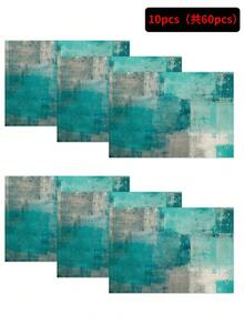 1 szt./4 szt./6 szt. dekoracyjne podkładki, kolorowe akwarelowe lniane podkładki, odporne na plamy podkładki jadalne odpowiednie do domu, restauracji, dekoracji stołu jadalnego, artykułów gospodarstwa domowego - Wielokolorowe - Zobacz 25