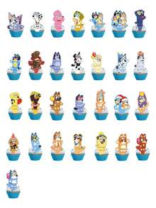 Bluey ديكور حفلة عيد ميلاد بلوي الجميلة، ديكور حفلة عيد ميلاد أو زفاف بانر ملون مع أعلام وهدايا بشخصيات كرتونية من بينجو هيلر وكوكو