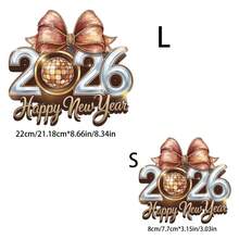 1/2/3 piezas Pegatinas vibrantes de Feliz Año Nuevo para fiestas - Parches de transferencia térmica, pegatinas de aplicación térmica personalizables DIY para camisetas, camisas, almohadas, sudaderas, vaqueros, mochilas y bolsas de lona