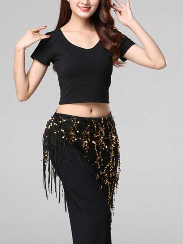 1 Stück glänzender, lässiger Streetstyle Damen Gürtel/Schärpe, vielseitig einsetzbar für lässige, Abend-, Party-, Alltags- und Hochzeitsanlässe im Herbst, Autumn, Halloween