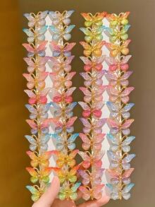48 piezas Clips de pelo de mariposa 3D de resina coloridos y lindos para niñas, de calidad cristalina transparente, exquisitos y vivos, accesorios para el cabello. Adecuados para coletas, trenzas y otros peinados, agregando un ambiente. Adecuado para accesorios diarios para el cabello de niñas y la temporada de regreso a la escuela. Se puede combinar con diferentes peinados y atuendos. Clips de pelo de mariposa navideños, decoraciones navideñas, regalos navideños para niños