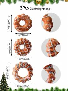 3PCS/6PCS Christmas Donut Candy Set In Coffee Color Suitable For Christmas Tree Decoration Home Decor Christmas Decorations Room Decor Winter